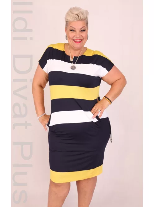 Soley Sárga-Kék csíkos ruha