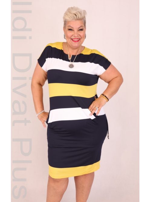 Soley Sárga-Kék csíkos ruha