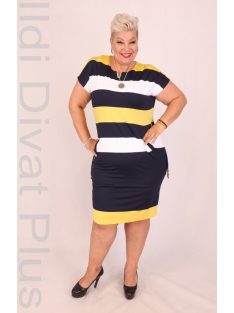 Soley Sárga-Kék csíkos ruha