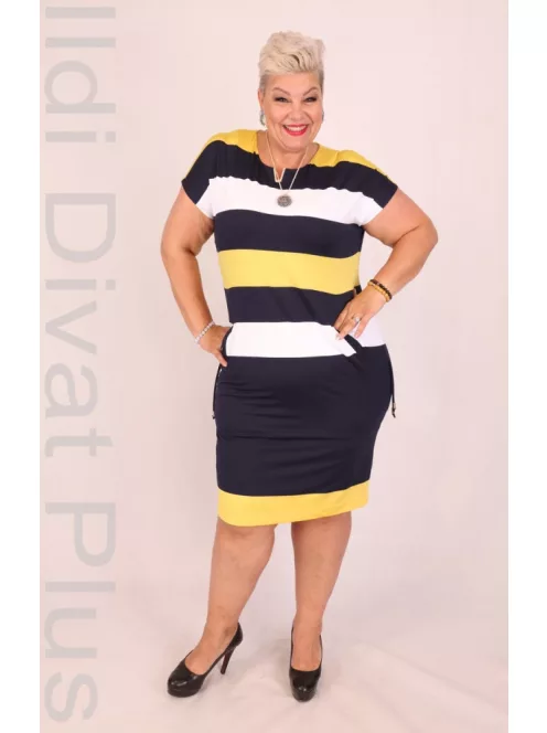 Soley Sárga-Kék csíkos ruha