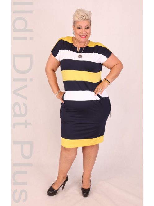 Soley Sárga-Kék csíkos ruha