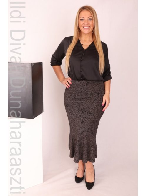Kontex Fekete-Barna Mintás Szoknya