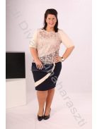 Classis Bézs-kék csipkeruha