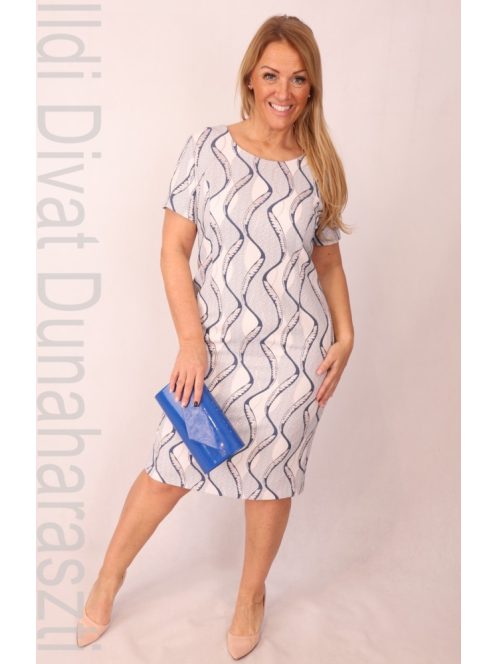 Moda Kék-Púder Mintás Komplé