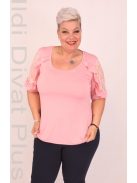 Crafty Clothes Púder Csipkés Vállú Felső-44