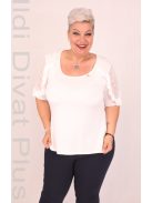 Crafty Clothes Ekrü Csipkés Vállú Felső-36