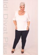 Crafty Clothes Ekrü Csipkés Vállú Felső-38