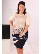 Classis Bézs-kék csipkeruha