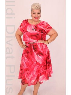 Trynite Piros Mintás Muszlin Ruha