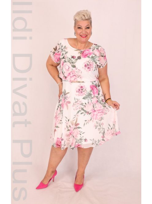 Trynite Fehér-Rózsás Muszlin Ruha