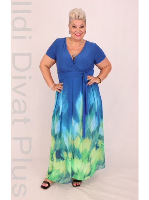 Gabriella Királykék-Színátmenetes Muszlin Ruha