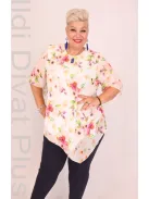 Eko Fehér-Sárga Virágos Muszlin Tunika