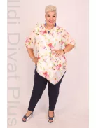 Eko Fehér-Sárga Virágos Muszlin Tunika