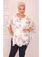 Dorian Ekrü-Púder-Szürke Virágos Blúz