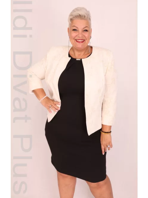 Dororta Krém-Arany Mintás Alakalmi Blézer