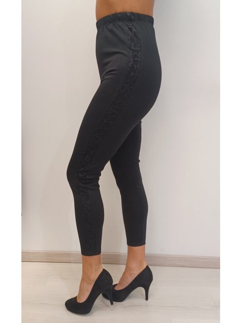 Lili Fekete Csipke Betétes Leggings