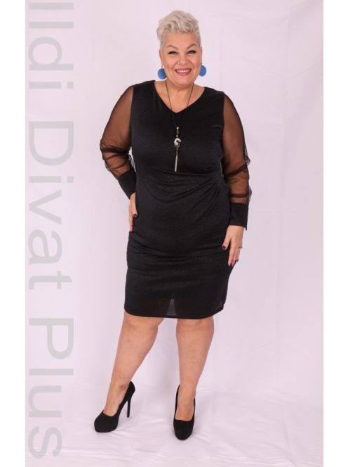 Trynite Fekete Csillogós Alkalmi Ruha-44