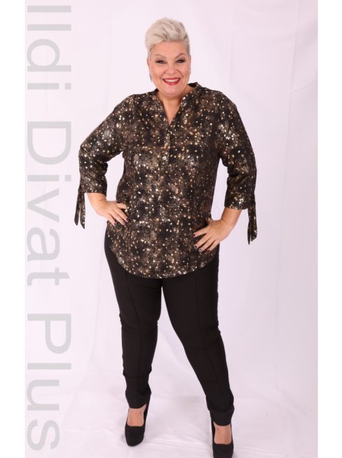 Darex Fekete-Arany Mintás Ingtunika