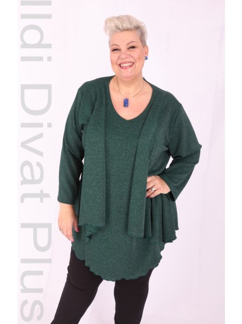 Mira Zöld-Ezüst Lurex Tunika-5XL