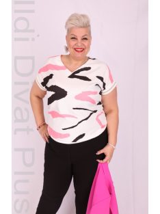 Emi Ekrü-Pink Mintás Blúz