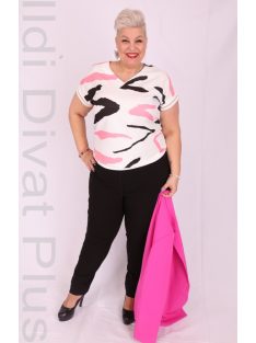 Emi Ekrü-Pink Mintás Blúz