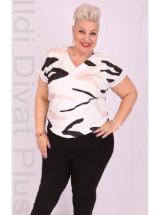 Emi Ekrü-Beige Mintás Blúz