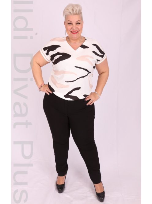 Emi Ekrü-Beige Mintás Blúz