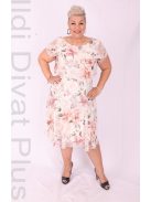 Trynite Ekrü-Beige Virágos Ruha