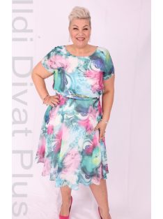 Trynite Zöld Márvány Mintás Ruha