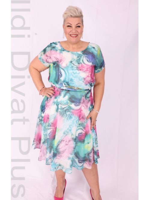 Trynite Zöld Márvány Mintás Ruha