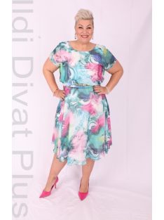 Trynite Zöld Márvány Mintás Ruha