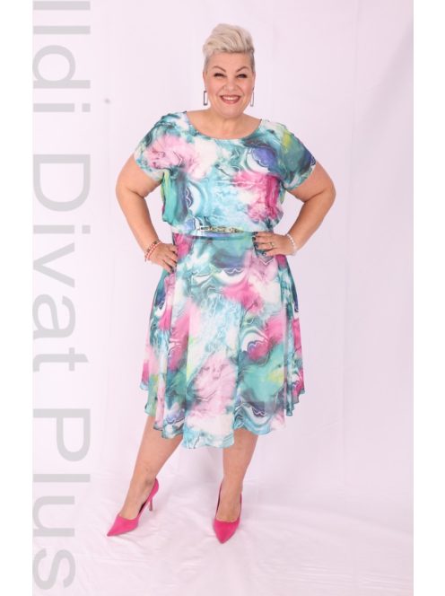 Trynite Zöld Márvány Mintás Ruha