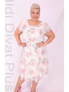 Trynite Ekrü-Púder Apró Virágos Ruha