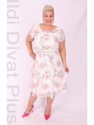 Trynite Ekrü-Púder Apró Virágos Ruha