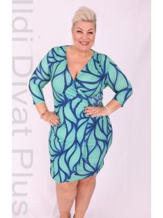 RK9 Kék-Zöld Levélmintás Ruha