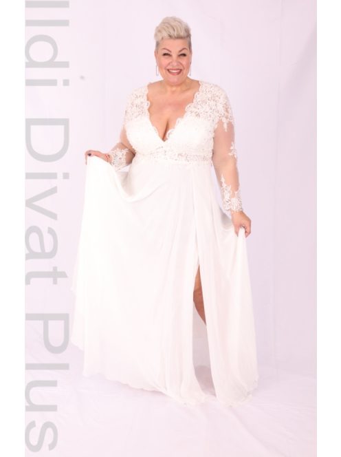 Pretty Women Fehér Csipkés Maxi Ruha-42