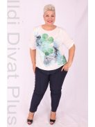 TKW Ekrü-Zöld Virágos Felső