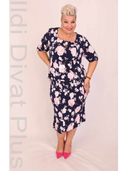 Classis Kék-Púder Virágos Kétrészes Szett-52