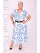 Angelo Kék-Fehér Mintás Ruha+Öv