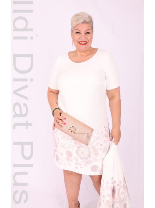 Dorota Ekrü-Púder Virág Mintás Komplé