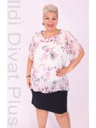 Classis Marcella Ekrü-Púder Virágos Ruha