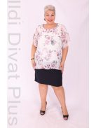 Classis Marcella Ekrü-Púder Virágos Ruha