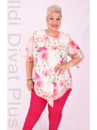 Eko Ekrü-Pink Virágmintás Tunika