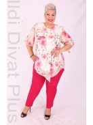 Eko Ekrü-Pink Virágmintás Tunika