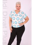 Emi Fehér-Türkiz Pöttyös Blúz