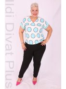 Emi Fehér-Türkiz Pöttyös Blúz