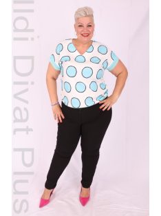 Emi Fehér-Türkiz Pöttyös Blúz