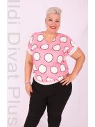 Emi Rózsaszín-Fehér Pöttyös Blúz