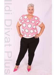 Emi Rózsaszín-Fehér Pöttyös Blúz