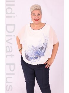 Botega Elena Fehér-Kék Virágos Blúz